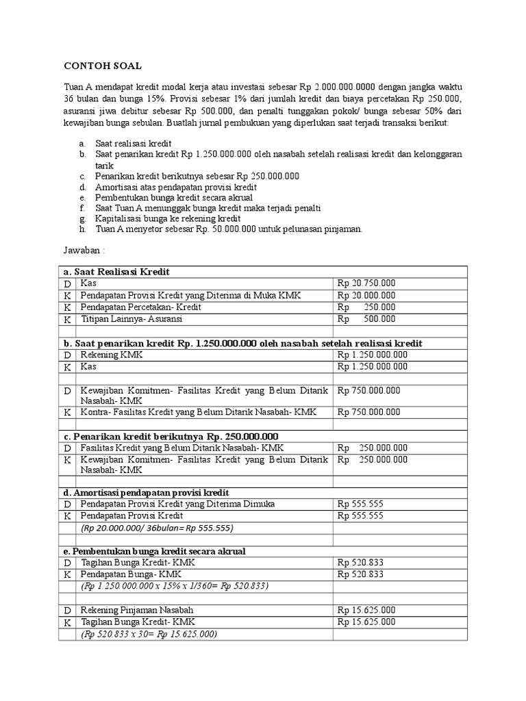 Soal Dan Jawaban Jurnal Dan Perhitungan Materi Perbankan