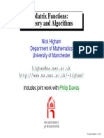 Matrix Functions: Theory and Algorithms: Nick Higham Department of Mathematics University of Manchester