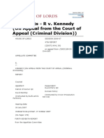 Judgments - R v. Kennedy (On Appeal From The Court of Appeal (Criminal Division) )