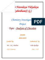 Analysis of Chocolate Chemistry Project