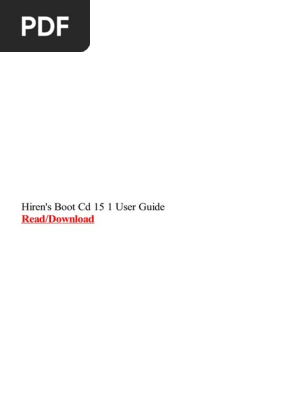 Hirens Boot CD 15 1 User Guide | PDF | Booting | Windows 7