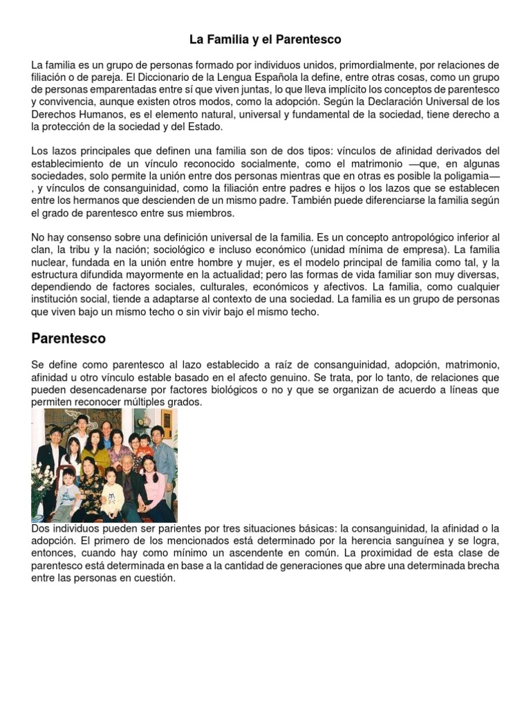 La Familia y El Parentesco | PDF | Familia