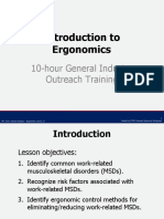 Introduction To Ergonomics: 10-Hour General Industry Outreach Training