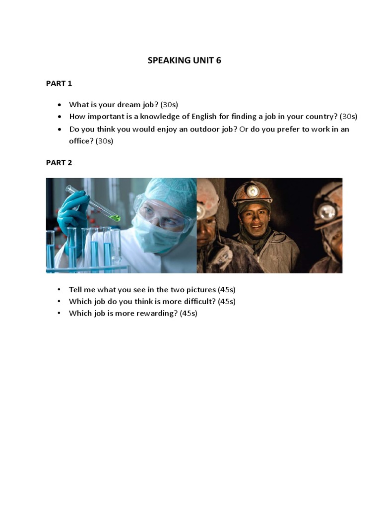 Speaking Unit 6 PDF | PDF