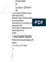 1 Linear Quadratic Regulator: CDS 110b - LQR Control