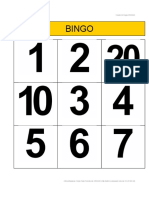 Bingo Numero 0 Al 20