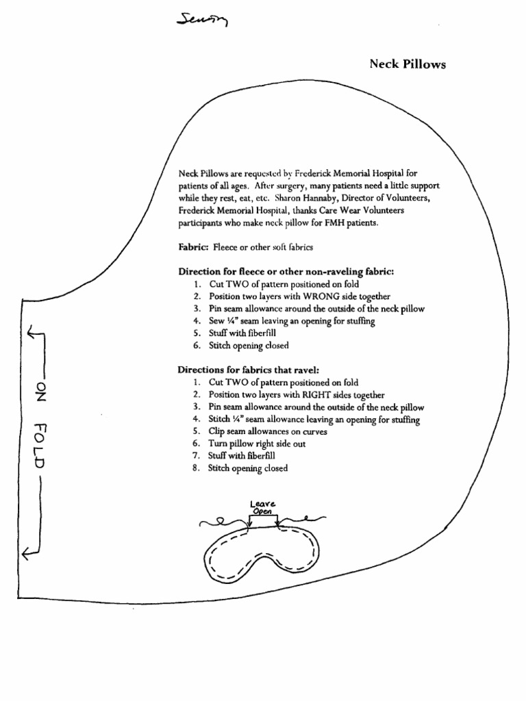 Neck Pillow Pattern