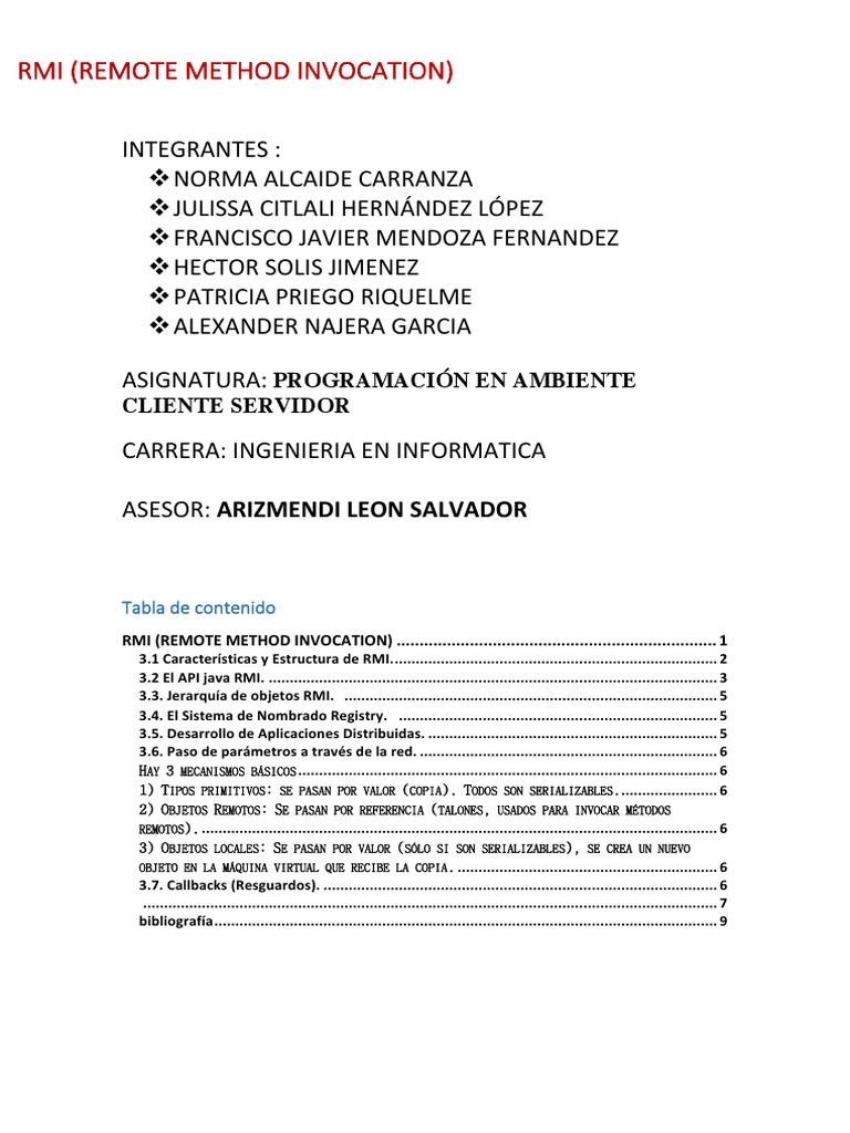 Guía Completa sobre RMI en Java | PDF | Computer Programming | Areas Of ...