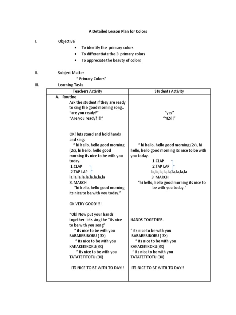 Primary Colors Lesson Plan for Kids | PDF | Berry | Yellow