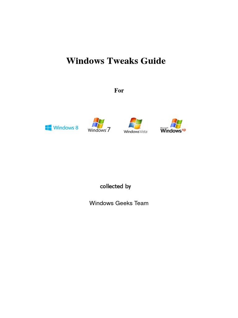 Windowstweaksguide Updated | PDF | Booting | Microsoft Windows