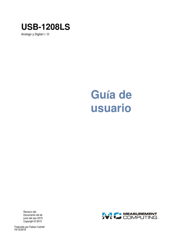 Manual Español USB-1208LS | PDF | USB | Hardware de la computadora
