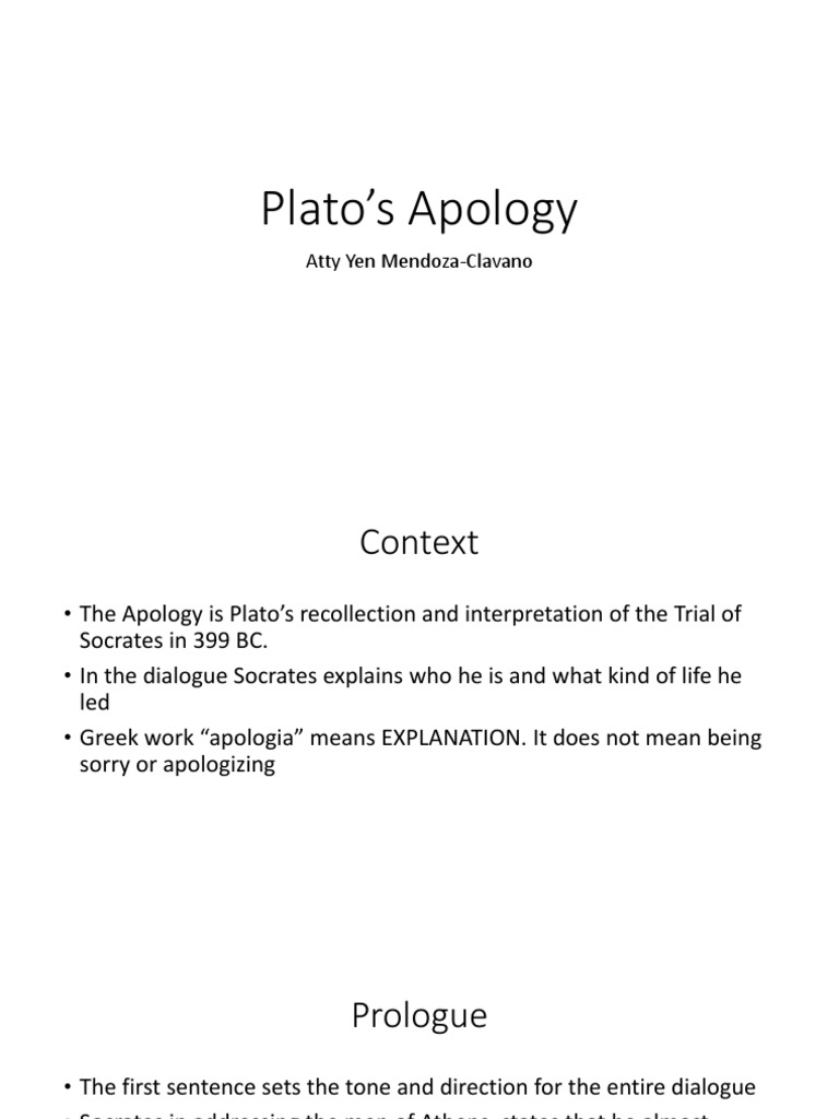 Plato's Apology PDF Apology (Plato) Socrates