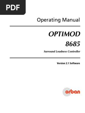 Orban 8685 2 1 3 Operating Manual Microsoft Windows Electromagnetic Interference