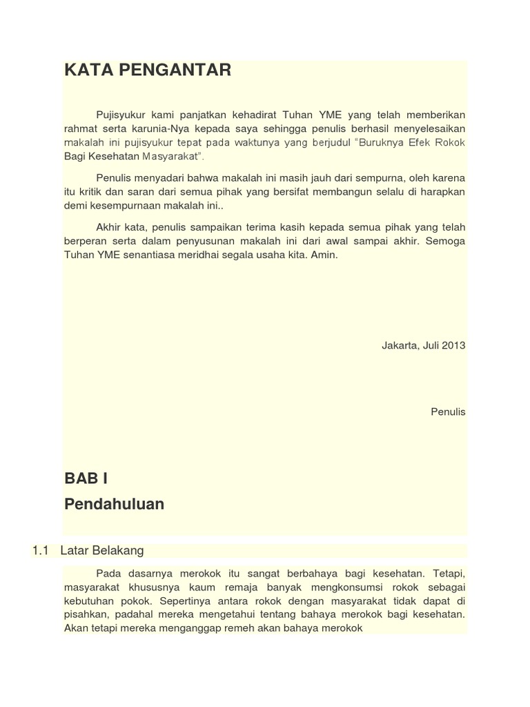 Makalah Bahaya Merokok Bagi Kesehatan Tubuh Manusia