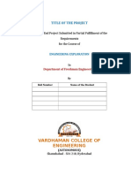 Vardhaman College of Engineering: Title of The Project