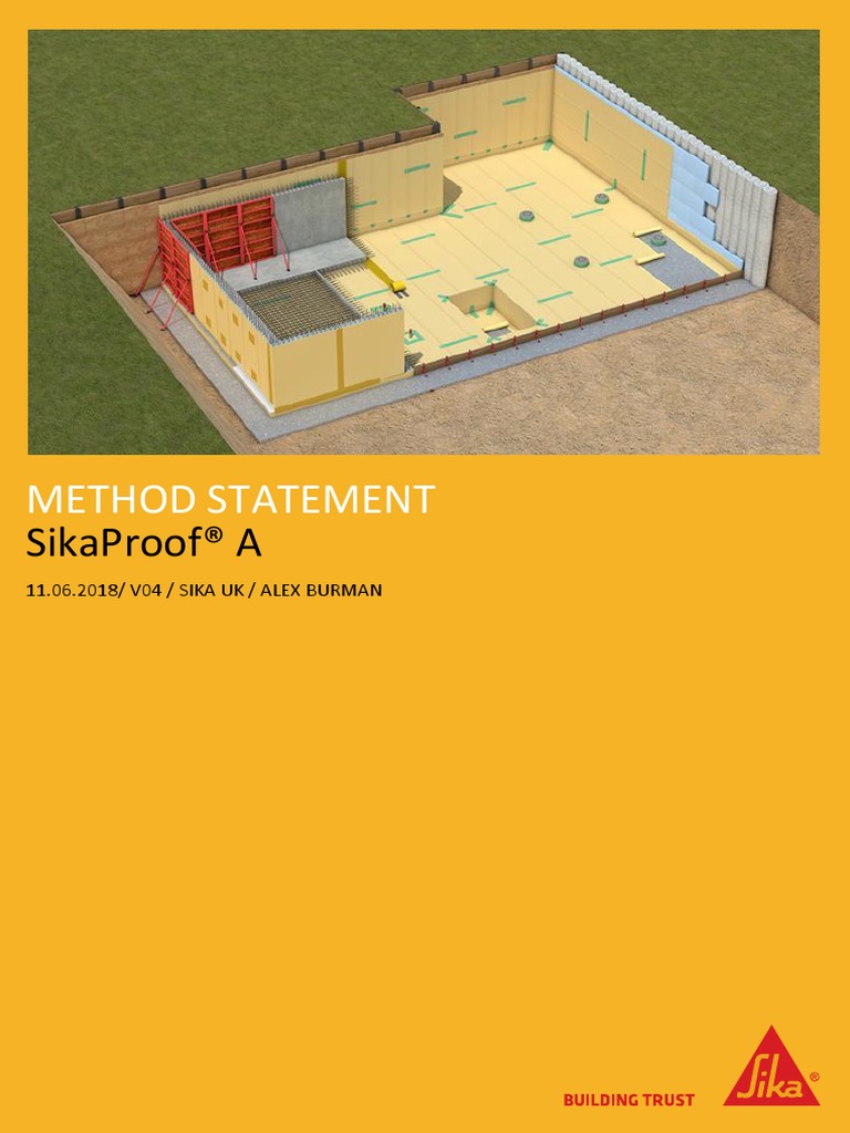SikaProof A Method Statement | PDF | Concrete | Personal Protective ...