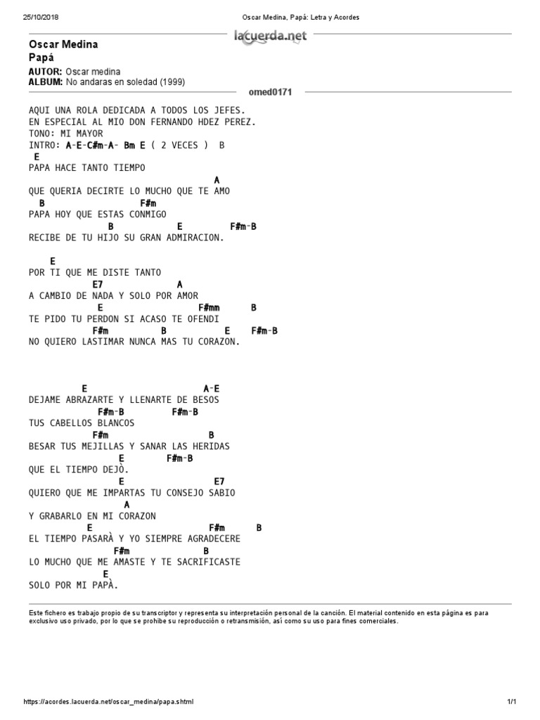 Letra y Acordes de 