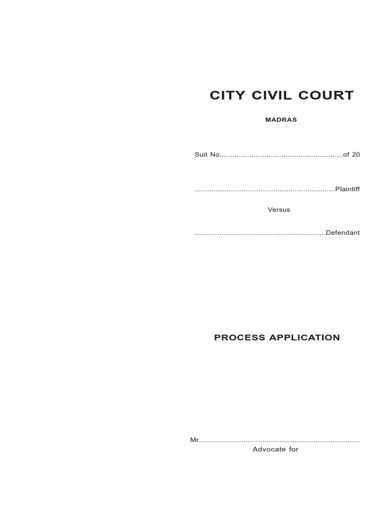 Process Application City Civil Court PDF