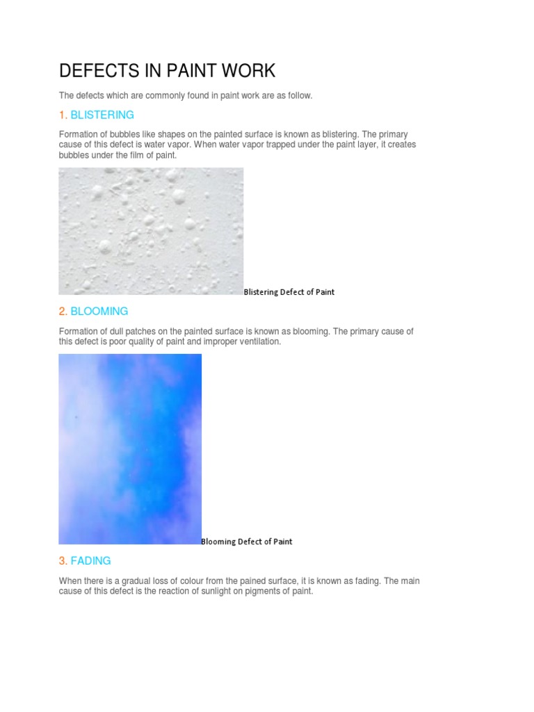 Painting Defects PDF Paint Art Media