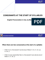Consonants at The Start of Syllables