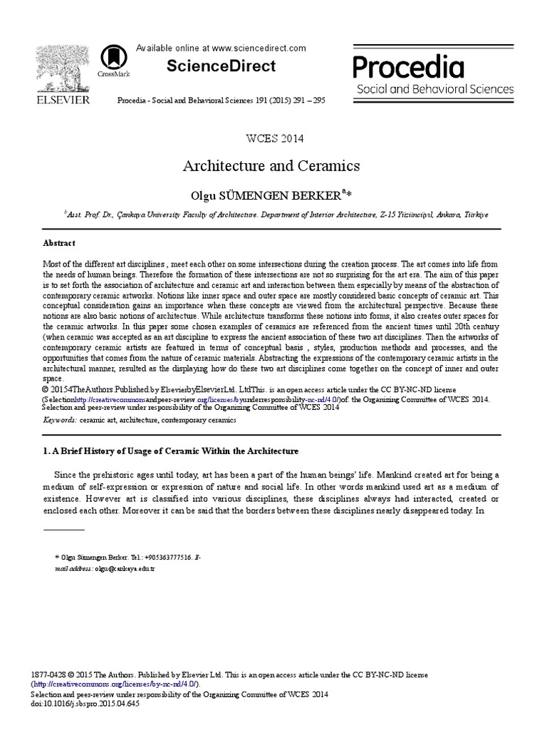 Sciencedirect Architecture and Ceramics PDF Tile Ceramic Art