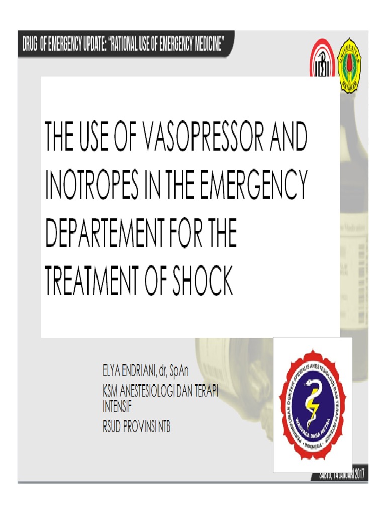 The Use of Vasopressor and Inotropes in The Emergency Departement For ...