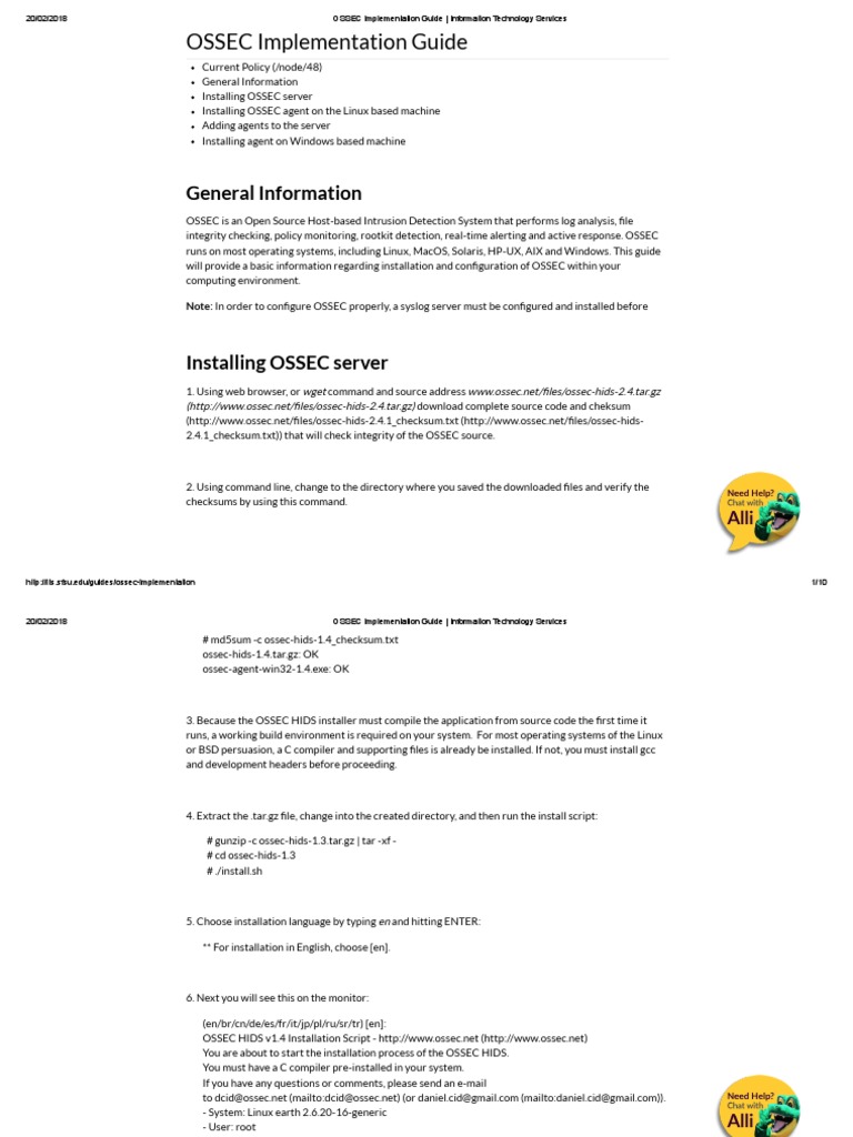 OSSEC Installation and Configuration Guide | PDF | Computer Networking ...