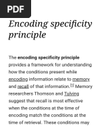 Encoding Specificity Principle - Wikipedia