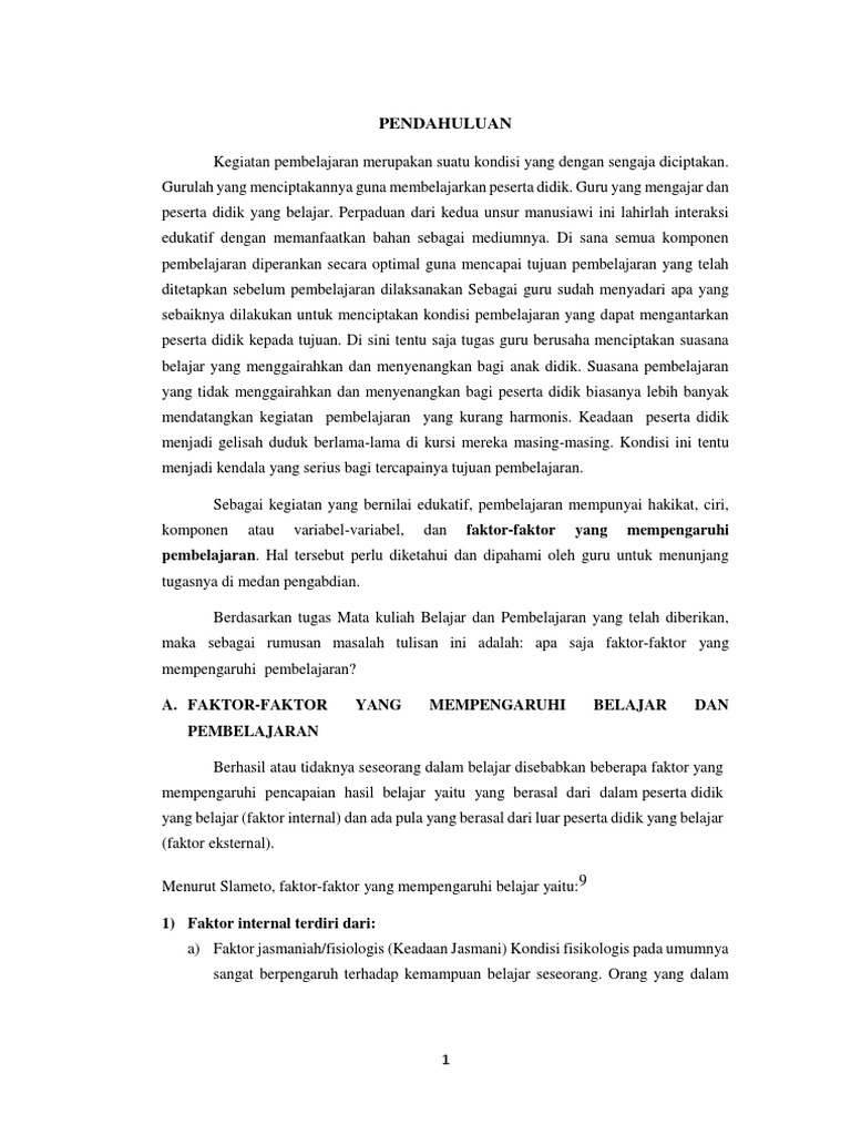 Faktor Yang Mempengaruhi Belajar Dan Pembelajaran - Cara  