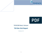 T24 Site Visit Report: TECHCOM Bank, Vietnam