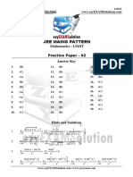 Jee Mains Pattern: Mathematics: LIMIT Practice Paper - 02 Answer Key