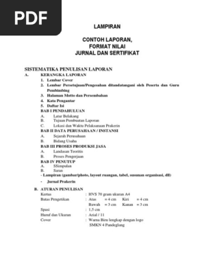 Sistematika Laporan Prakerin
