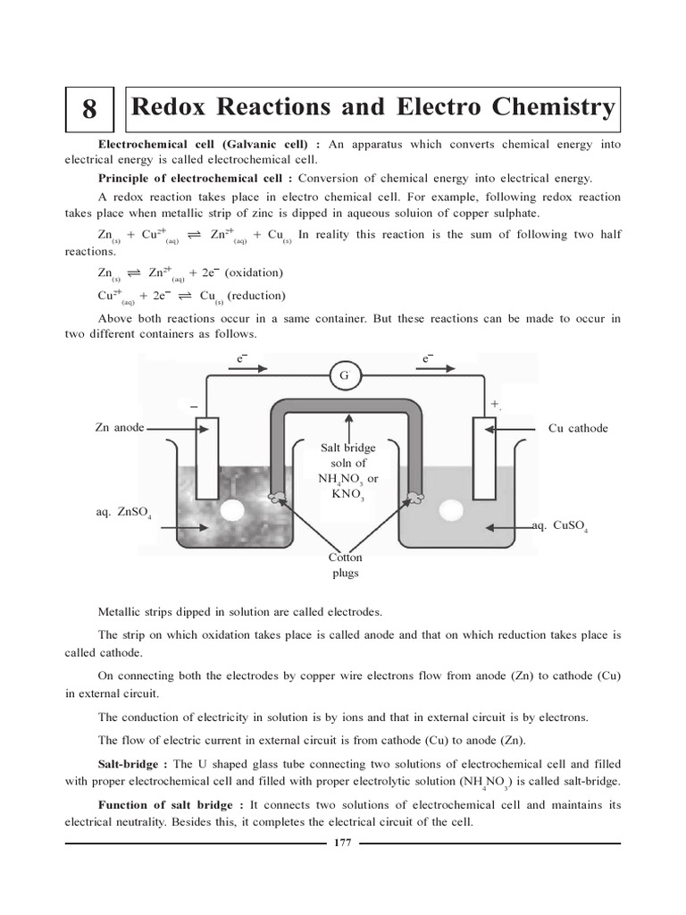 Ch 8 Pdf Electrochemistry Redox