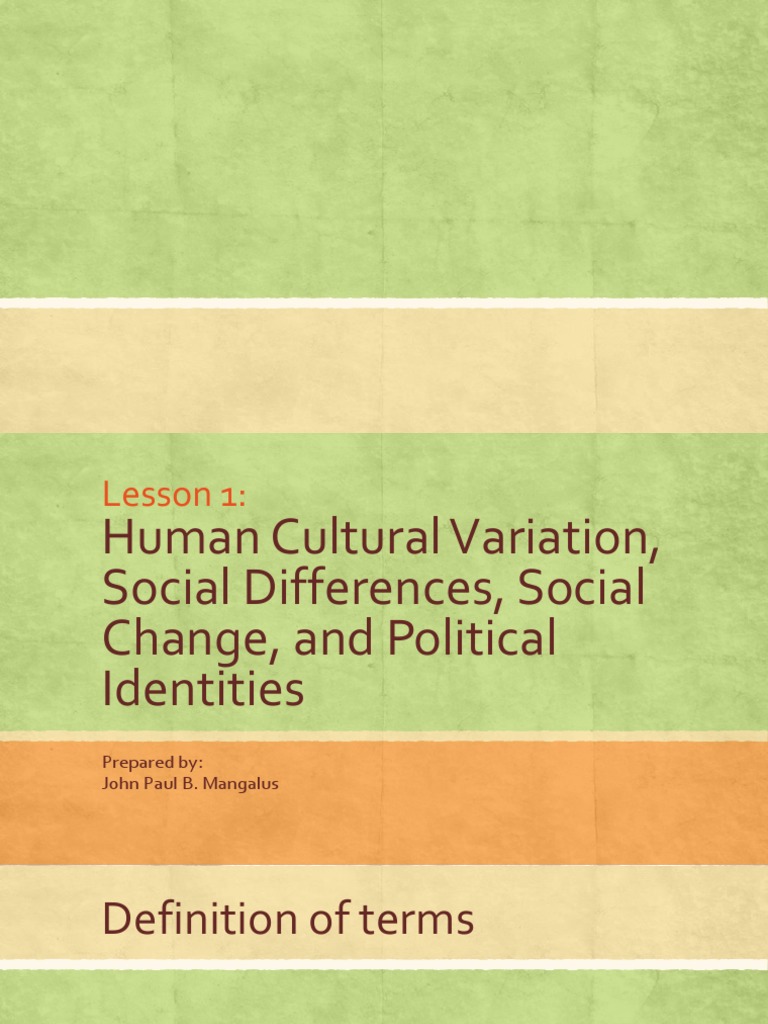 Cultural Variation and Social Differences | PDF