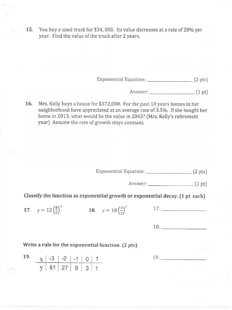Exponential Growth and Decay Problems | PDF