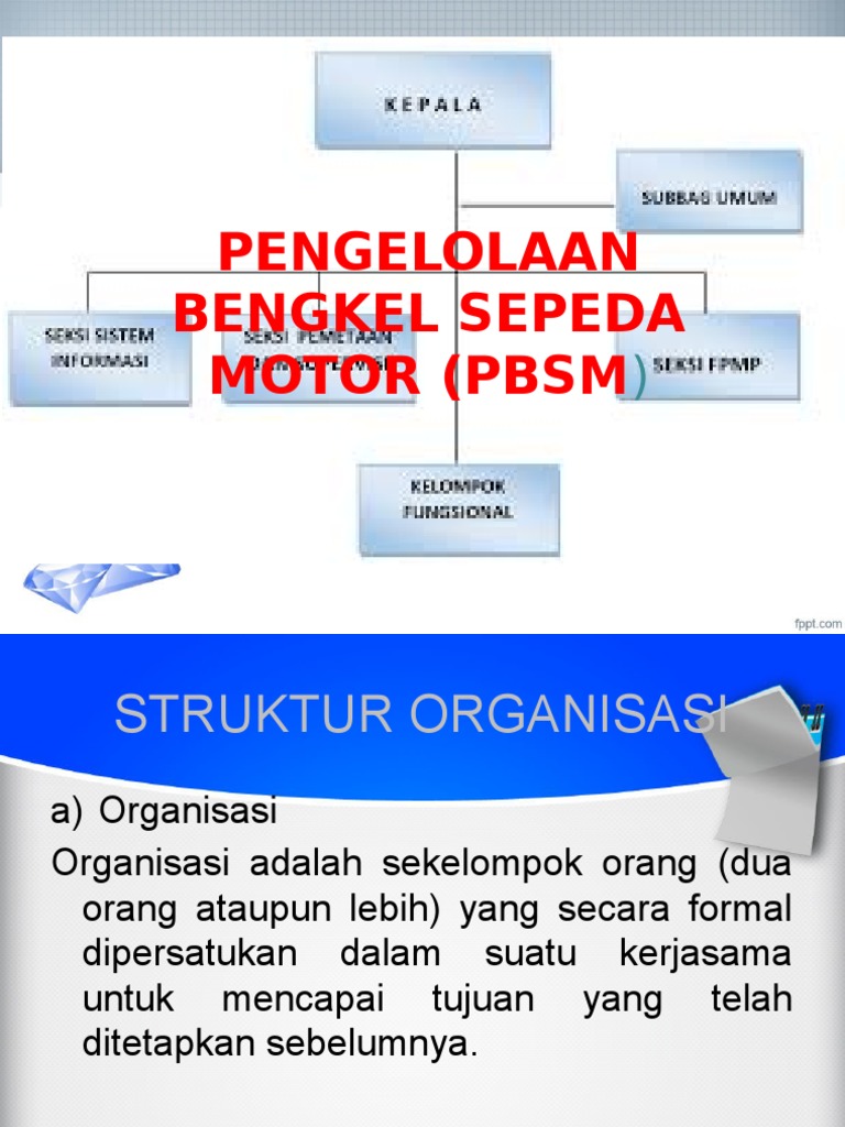 Struktur Organisasi Bengkel Sepeda Motor Berbagi Struktur