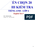 Tiếng Anh - Lớp 4: English Test I