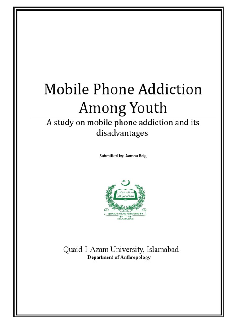 Youth Mobile Phone Addiction Study | PDF | Text Messaging | Mobile Phones