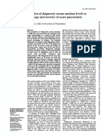 Relation of Diagnostic Aetiology and Severity Of: Amylase Levels Pancreatitis