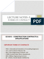 Lecture Notes - 5: Forms of Contract