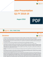 Ujjivan Investor Presentation Q1 FY 2018 19
