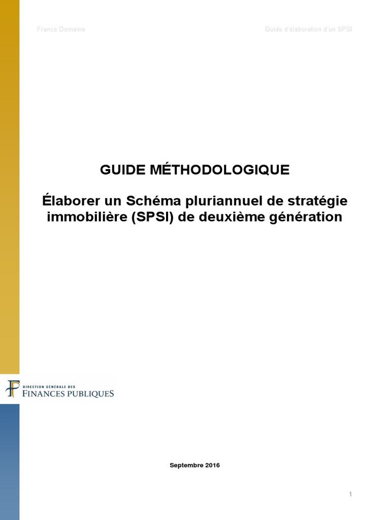 à L élaboration Du Schéma Pluriannuel De Stratégie Immobilière Annexe 3 Guide D'élaboration D'un SPSI | PDF | Immobilier | France