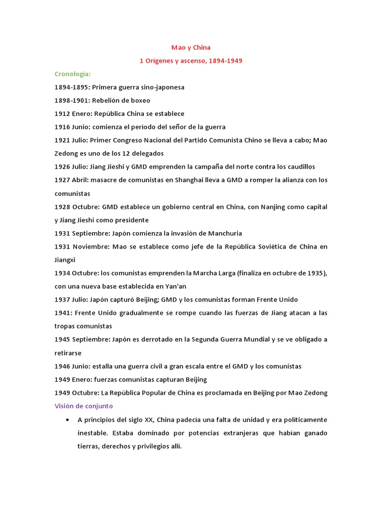 Mao Zedong y el ascenso del comunismo en China | PDF | Partido ...