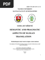 Semantic and Pragmatic Aspects of Slogan Translation: Goda Rumšienė