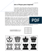 Tabuleiro e peças de xadrez para imprimir