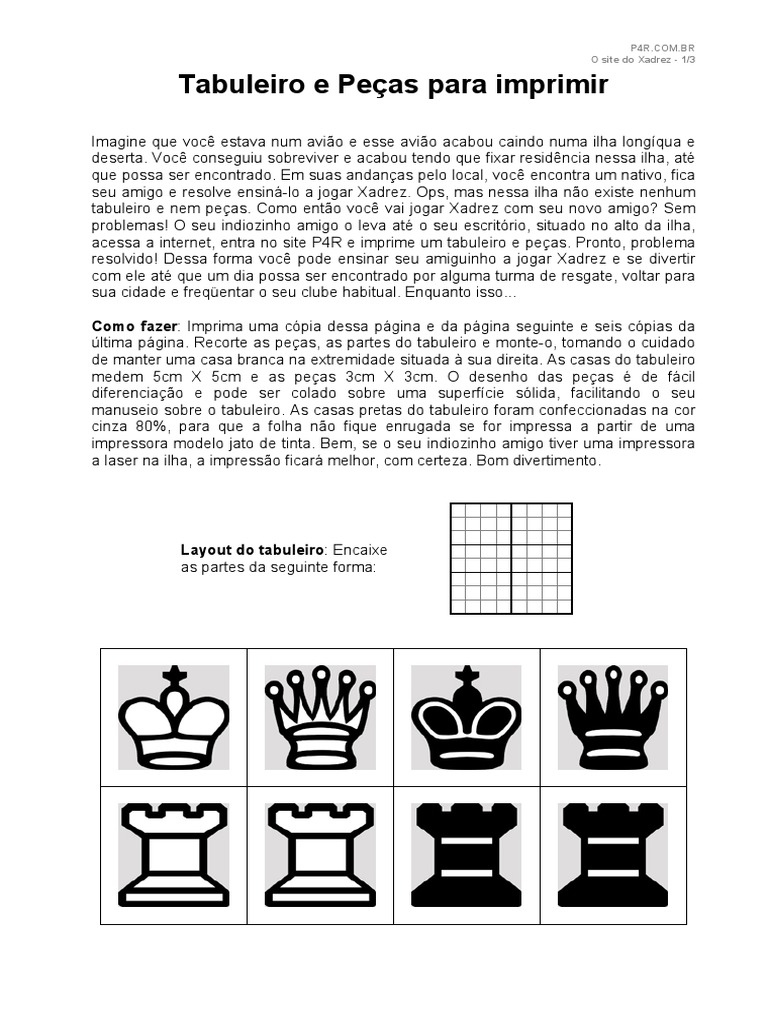 Tabuleiro De Xadrez Para Imprimir Com Pecas Tabuleiro De Xadrez,