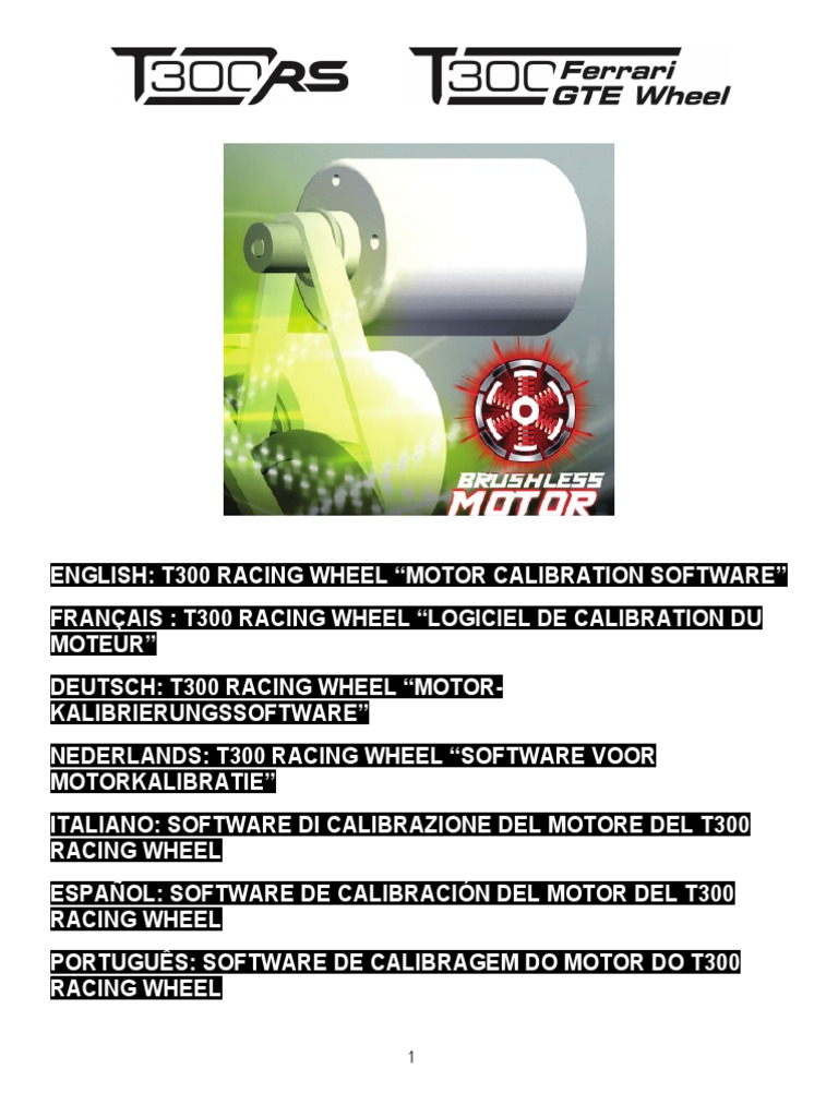 T 300 Motor Calibration Pdf