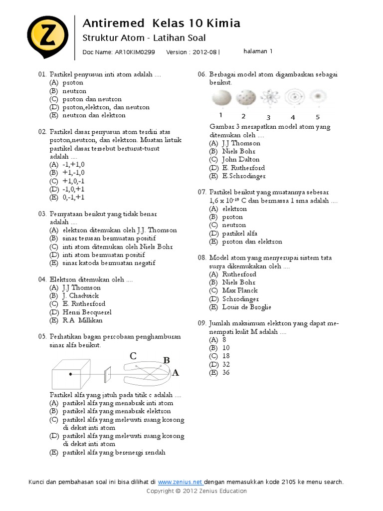 Soal Struktur Atom Pdf