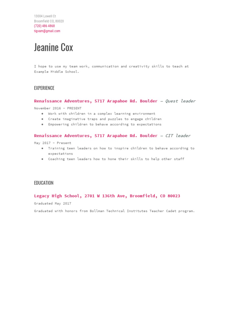 Teaching Skills and Experience Summary | PDF | Career & Growth | Wellness