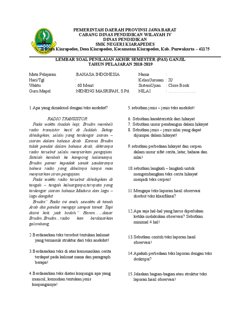 Sebutkan Dan Jelaskan Struktur Teks Anekdot Berbagai